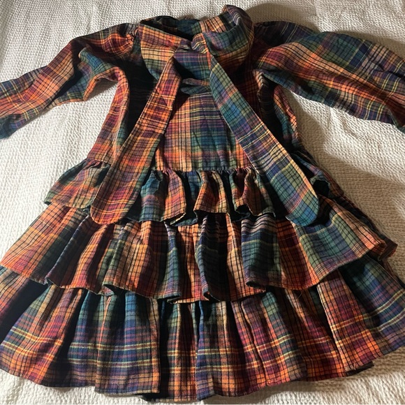 Flannel ruffle dress by SOS Meme Club w/detachable bunny hood Medium - Picture 5 of 15